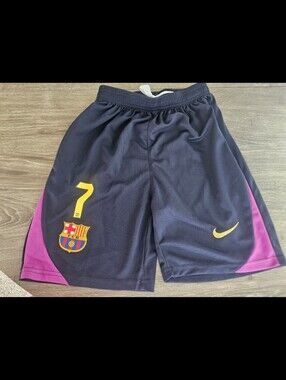 Nike - FC Barcelona Soccer Shorts - Blue with Red & Yellow Accents